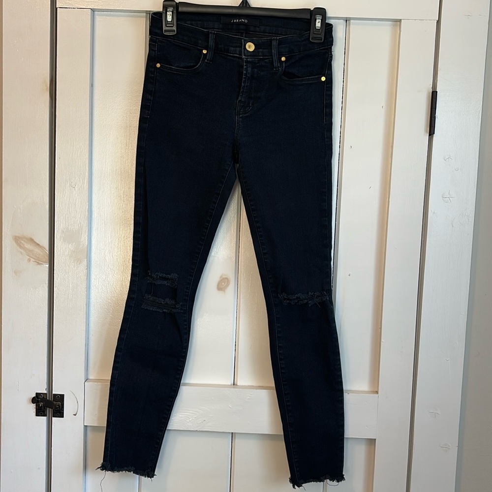 J Brad dark blue denim cropped skinny in blue Mercy size 25